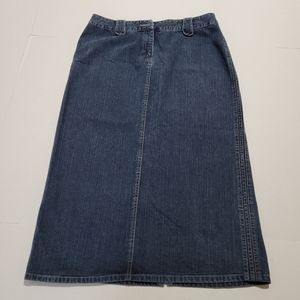 Kate Hill midi denim skirt with back slit